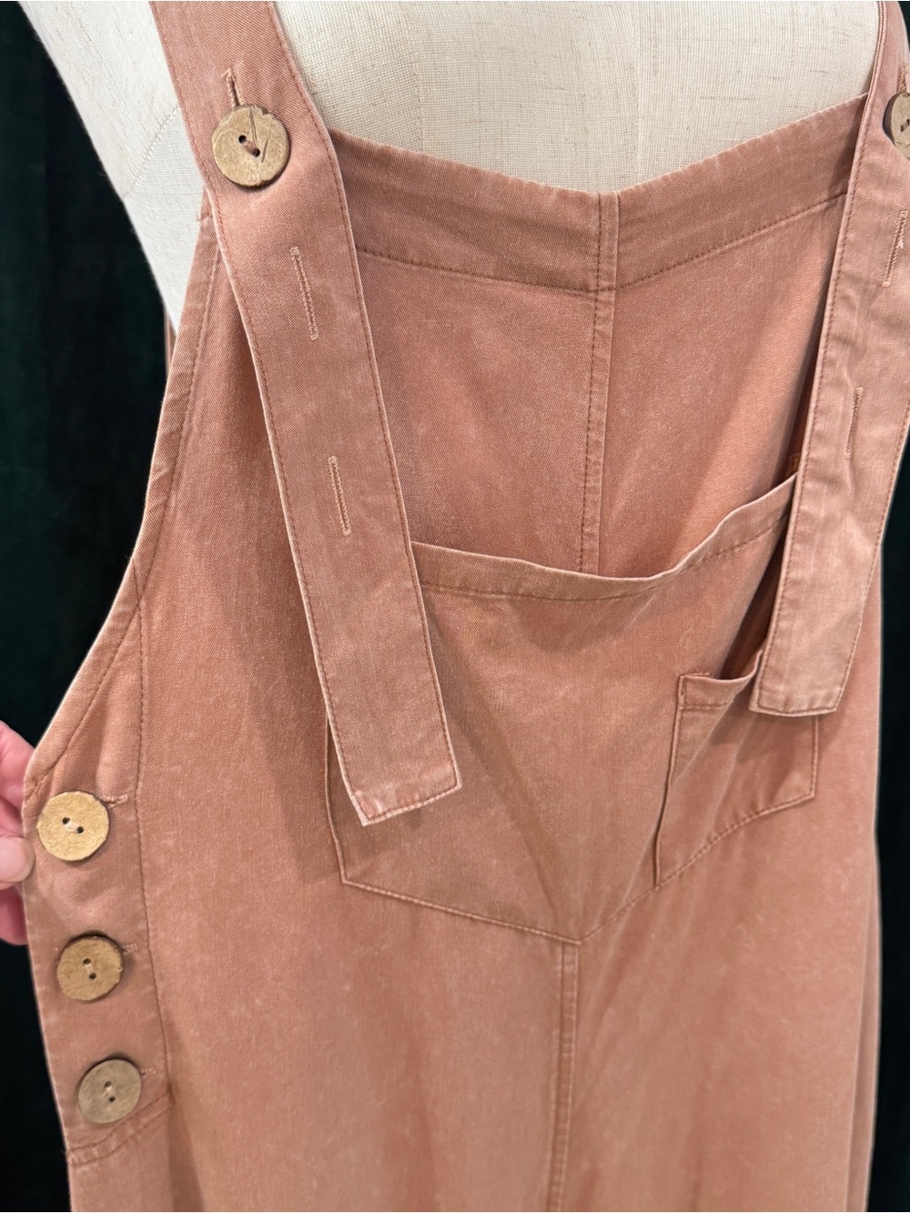 BlueVelvet NWT Oversized Bloomer Jumpsuit Mineral Wash Wood - Picture 11 of 14